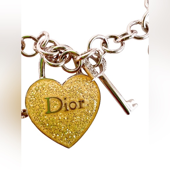 Christian Dior Heart Lock and Keys Charm Long Necklace - Picture 10 of 13